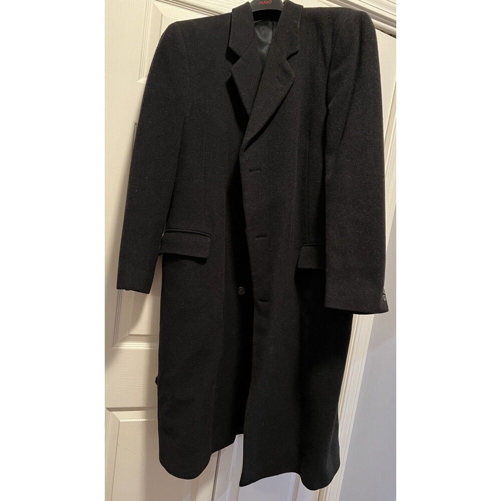 Silver Cloud Mens Overcoat 42R Italian Cashmere 3 Button Top Coat Charcoal